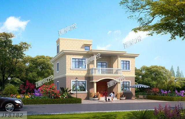 平屋頂二層別墅設(shè)計(jì)圖，還帶陽(yáng)光房好，看又實(shí)用