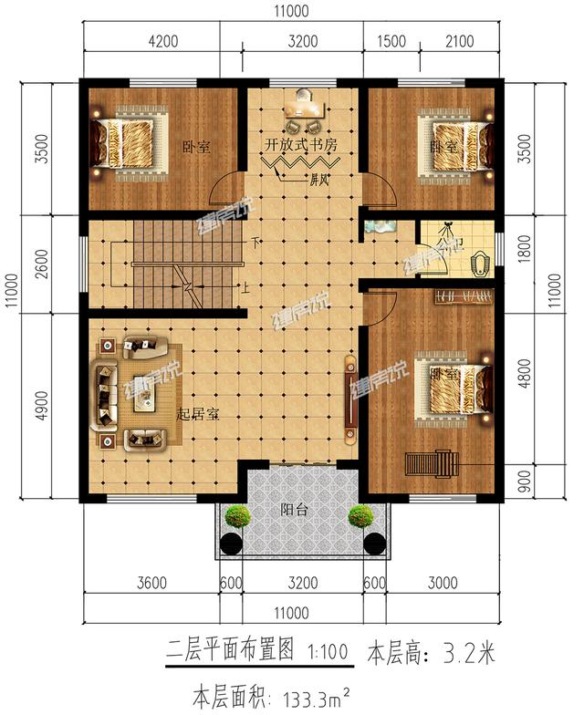 平屋頂二層別墅設(shè)計(jì)圖，還帶陽(yáng)光房好，看又實(shí)用
