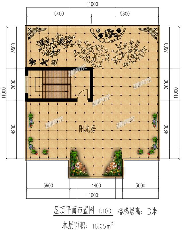 平屋頂二層別墅設(shè)計(jì)圖，還帶陽(yáng)光房好，看又實(shí)用