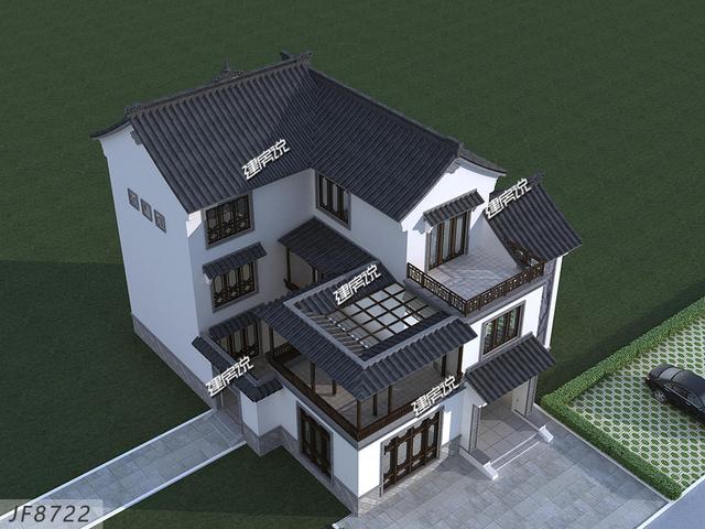 建了棟三層徽派別墅，我家是村里最美的，漂亮接地氣，享受極了