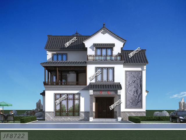 建了棟三層徽派別墅，我家是村里最美的，漂亮接地氣，享受極了