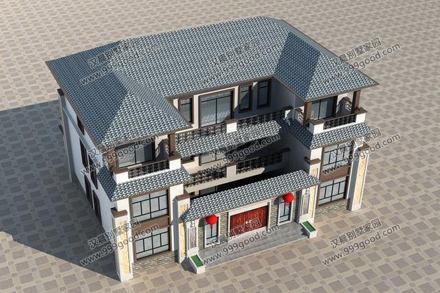 中風(fēng)格三層別墅戶型圖，這就是未來(lái)最漂亮的農(nóng)村房屋