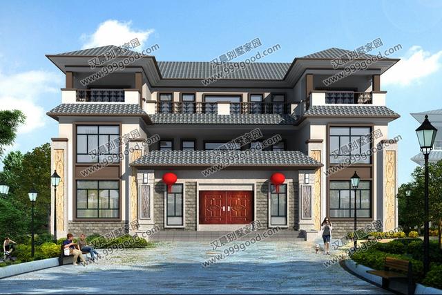 中風(fēng)格三層別墅戶型圖，這就是未來(lái)最漂亮的農(nóng)村房屋