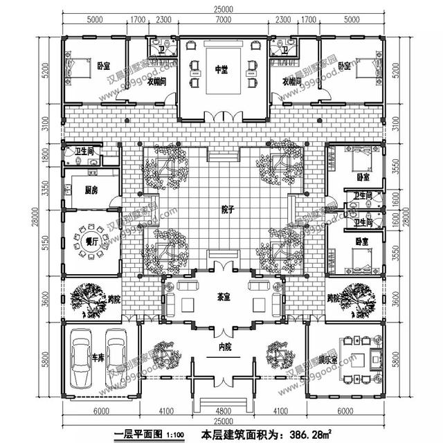 25X28米的一層別墅設(shè)計(jì)方案，超氣派的農(nóng)村養(yǎng)老房，你喜歡嗎？
