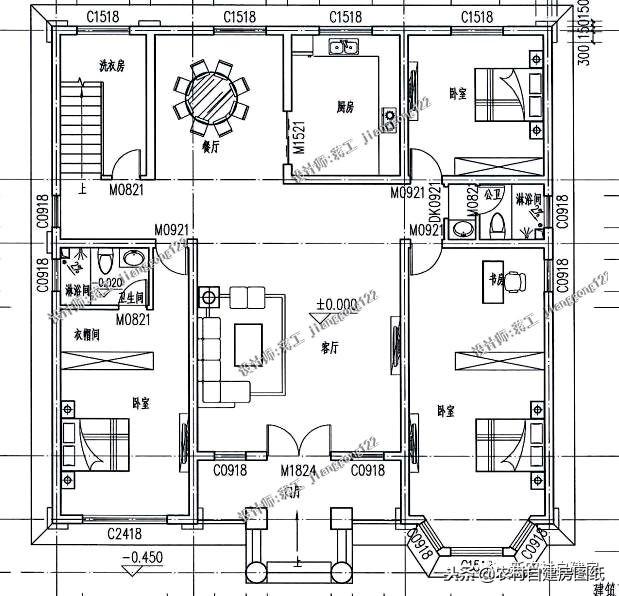 從這4套別墅設(shè)計(jì)中就能看出南北差異，第3套南北都可建