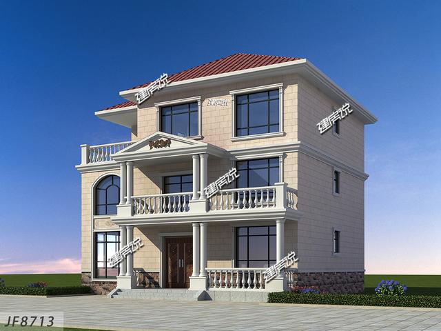 簡單大氣的歐式三層別墅設(shè)計圖，占地方正，好戶型越住越有錢