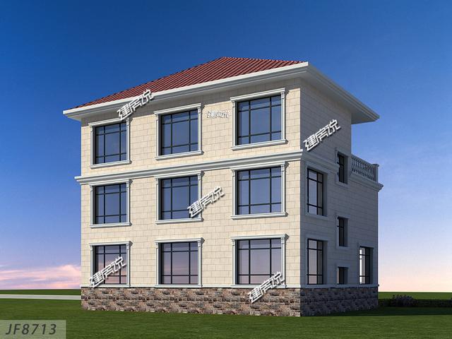 簡單大氣的歐式三層別墅設(shè)計圖，占地方正，好戶型越住越有錢