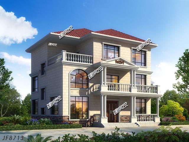 簡單大氣的歐式三層別墅設(shè)計圖，占地方正，好戶型越住越有錢