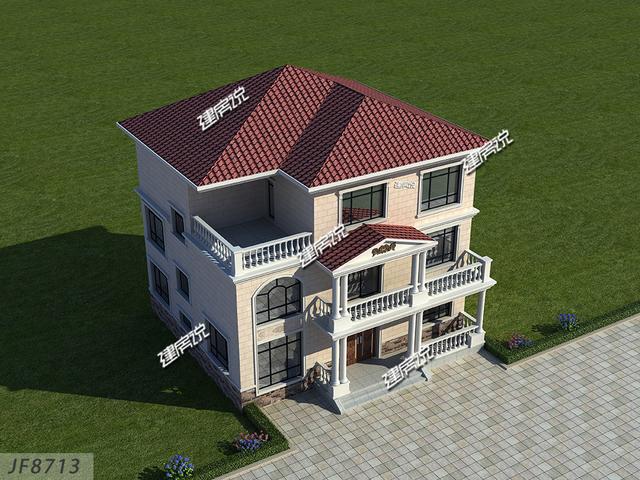 簡單大氣的歐式三層別墅設(shè)計圖，占地方正，好戶型越住越有錢