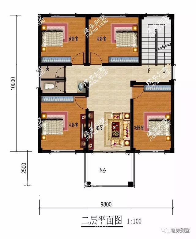 兩套三層自建房設計圖，都帶獨立廚房，第一套平屋頂，漂亮又省錢