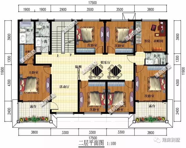 兩套適合大宅基地的別墅戶型圖，都有堂屋，很適合南方農(nóng)村