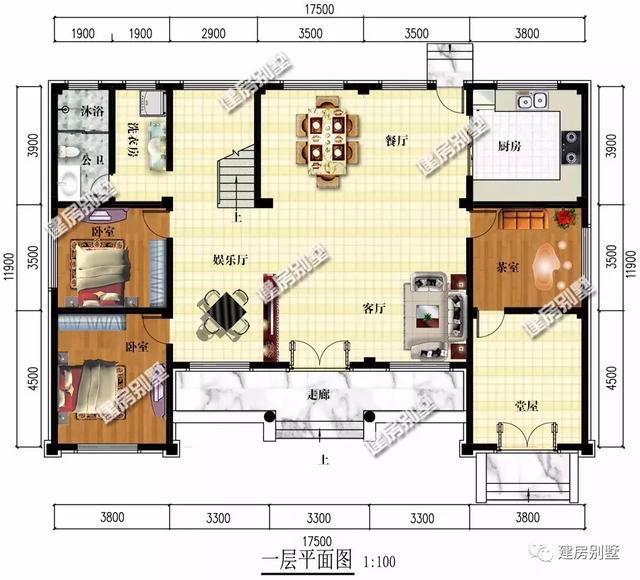 兩套適合大宅基地的別墅戶型圖，都有堂屋，很適合南方農(nóng)村