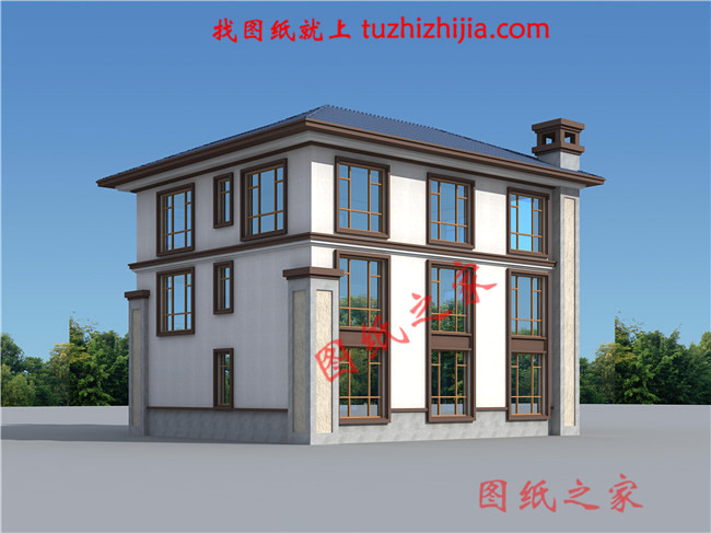 2024年新款別墅外觀圖三層戶型設(shè)計(jì)，適合人口較多的家庭修建！