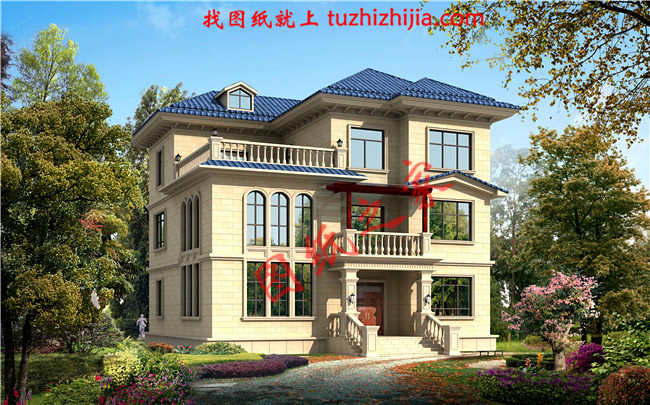 2024年新款別墅外觀圖三層戶型設(shè)計(jì)，適合人口較多的家庭修建！