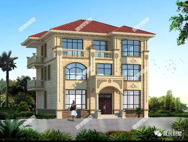 兩套面寬12米的農(nóng)村三層自建房設(shè)計，第一棟室外活動空間多，配置全