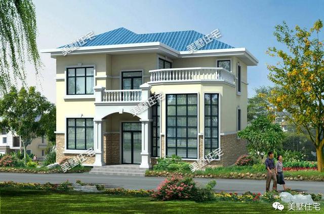 8套新農村小二層別墅設計圖，設計都帶陽臺，毛坯造價30萬左右