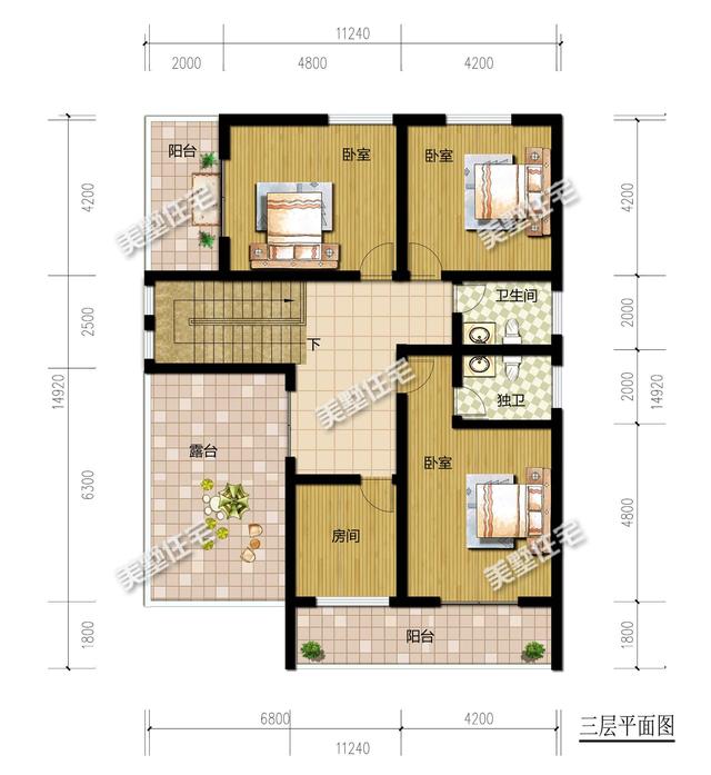 現(xiàn)代簡約型三層別墅設(shè)計，8臥6衛(wèi)帶露臺，經(jīng)濟實用人人夸！