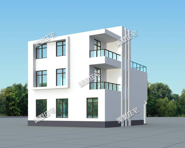 現(xiàn)代簡約型三層別墅設(shè)計，8臥6衛(wèi)帶露臺，經(jīng)濟實用人人夸！