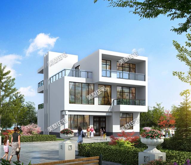 現(xiàn)代簡約型三層別墅設(shè)計，8臥6衛(wèi)帶露臺，經(jīng)濟實用人人夸！