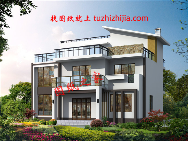 13×10米現(xiàn)代簡約風(fēng)格三層別墅，坡屋頂和平屋頂完美結(jié)合在一起