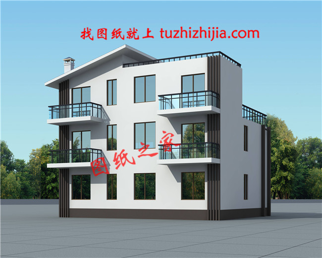 13×10米現(xiàn)代簡約風(fēng)格三層別墅，坡屋頂和平屋頂完美結(jié)合在一起