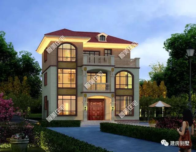 124平三層農(nóng)村小洋樓設(shè)計(jì)圖，家人住的好，生活才更有奔頭