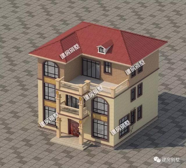 124平三層農(nóng)村小洋樓設(shè)計(jì)圖，家人住的好，生活才更有奔頭