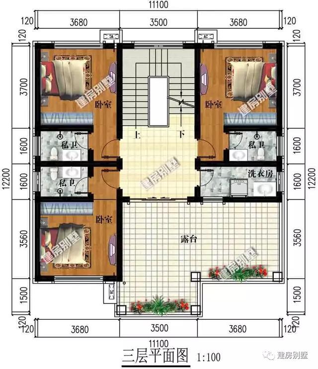 124平三層農(nóng)村小洋樓設(shè)計(jì)圖，家人住的好，生活才更有奔頭