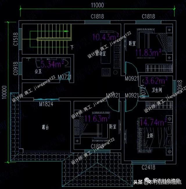 6套140平以內(nèi)的農(nóng)村三層別墅設(shè)計(jì)圖，戶型趕緊選好了，明年就開工建房吧。