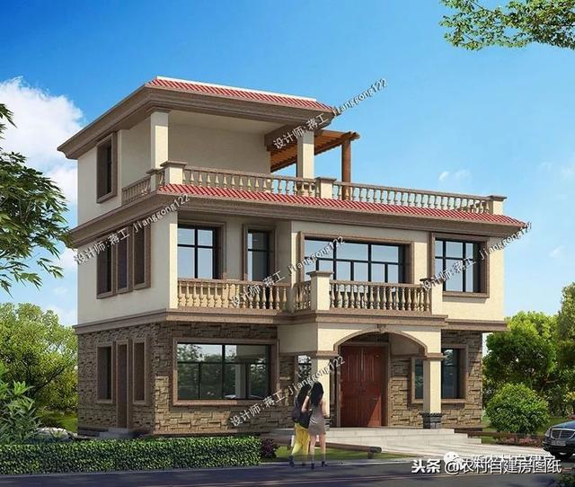 6套140平以內(nèi)的農(nóng)村三層別墅設(shè)計(jì)圖，戶型趕緊選好了，明年就開工建房吧。