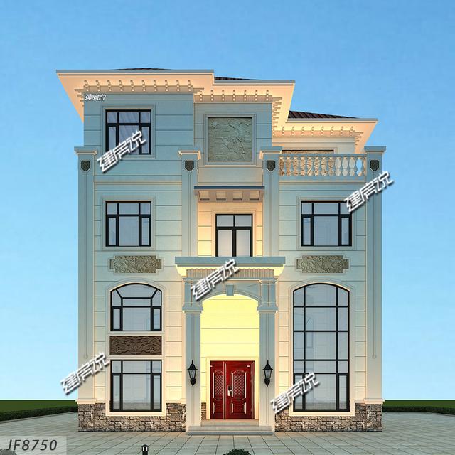 帶挑空客廳的三層歐式樓房設(shè)計圖，高端大氣，建一棟絕對賺足面子。