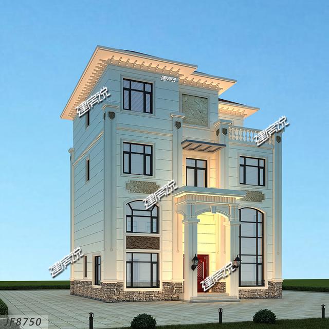 帶挑空客廳的三層歐式樓房設(shè)計圖，高端大氣，建一棟絕對賺足面子。