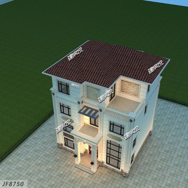 帶挑空客廳的三層歐式樓房設(shè)計圖，高端大氣，建一棟絕對賺足面子。