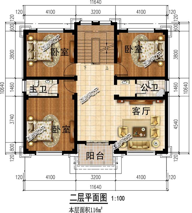 帶挑空客廳的三層歐式樓房設(shè)計圖，高端大氣，建一棟絕對賺足面子。