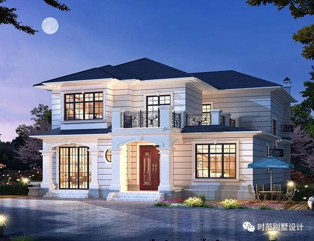 二層獨(dú)棟歐式別墅設(shè)計(jì)圖，精致美觀，富有時(shí)代的韻味，適合農(nóng)村自建