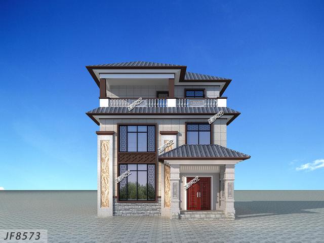 94平小戶型二層新中式住宅設(shè)計(jì)圖，宅基地雖小，卻很是氣派！