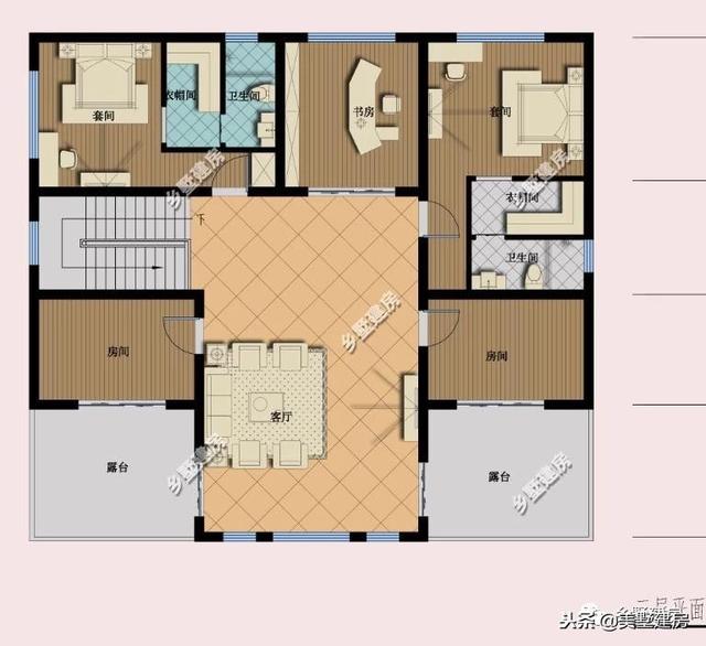 占地223平的農(nóng)村三層歐式大別墅設(shè)計(jì)圖，精美的構(gòu)件和裝飾，中式和歐式完美的結(jié)合，大氣與實(shí)用于一體