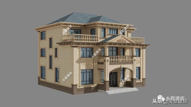 占地223平的農(nóng)村三層歐式大別墅設(shè)計(jì)圖，精美的構(gòu)件和裝飾，中式和歐式完美的結(jié)合，大氣與實(shí)用于一體