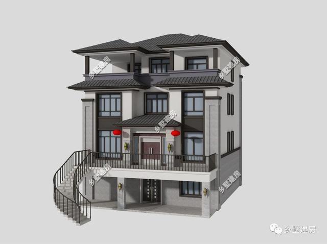 四層經(jīng)典中式別墅設(shè)計(jì)圖，新老元素的混合搭配很漂亮，不比歐式差