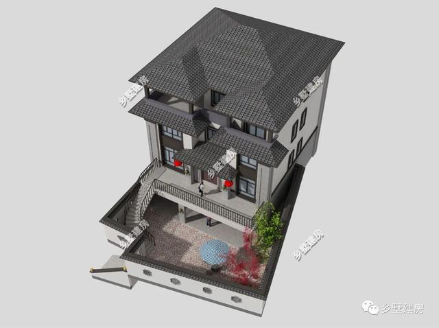 四層經(jīng)典中式別墅設(shè)計(jì)圖，新老元素的混合搭配很漂亮，不比歐式差