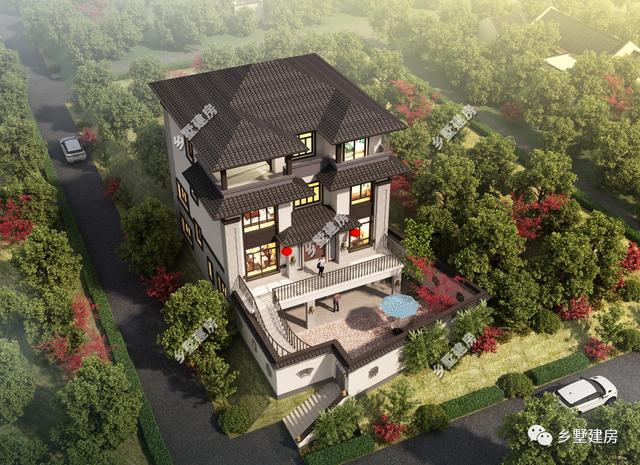 四層經(jīng)典中式別墅設(shè)計(jì)圖，新老元素的混合搭配很漂亮，不比歐式差