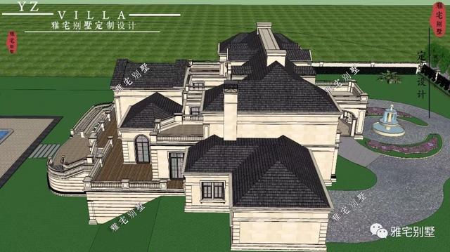 帶半地下室的二層復(fù)式樓房設(shè)計(jì)圖，對(duì)稱(chēng)設(shè)計(jì)，舒適享受鄉(xiāng)村生活