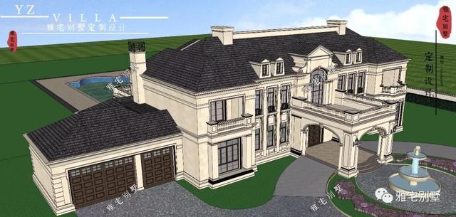 帶半地下室的二層復(fù)式樓房設(shè)計(jì)圖，對(duì)稱(chēng)設(shè)計(jì)，舒適享受鄉(xiāng)村生活