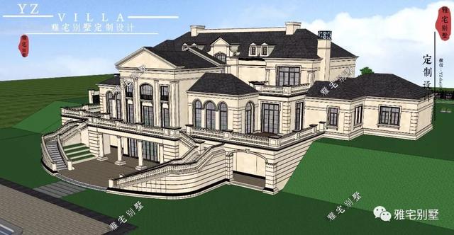 帶半地下室的二層復(fù)式樓房設(shè)計(jì)圖，對(duì)稱(chēng)設(shè)計(jì)，舒適享受鄉(xiāng)村生活