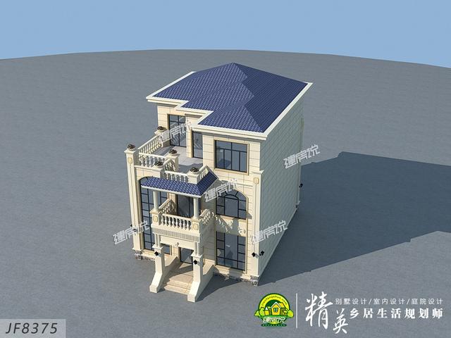 三層歐式別墅設(shè)計(jì)圖，面寬僅9米，外觀豪華氣派，簡(jiǎn)直是小宅基地的福音！