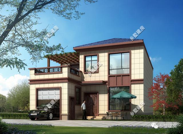162平二層農(nóng)村別墅，既美觀又大方，帶車(chē)庫(kù)和大露臺(tái)的設(shè)計(jì)，建上一棟絕對(duì)面子十足！