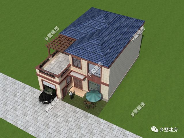 162平二層農(nóng)村別墅，既美觀又大方，帶車(chē)庫(kù)和大露臺(tái)的設(shè)計(jì)，建上一棟絕對(duì)面子十足！
