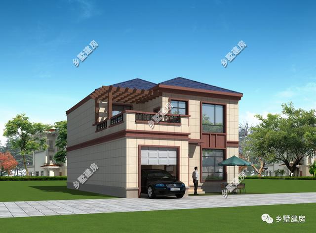 162平二層農(nóng)村別墅，既美觀又大方，帶車(chē)庫(kù)和大露臺(tái)的設(shè)計(jì)，建上一棟絕對(duì)面子十足！