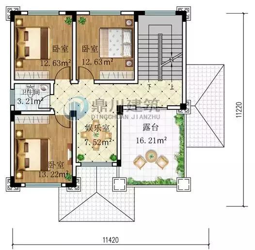 11.42米x11.22米三層小別墅設(shè)計(jì)圖，簡單大氣，建成后的結(jié)果令人十分驚喜！