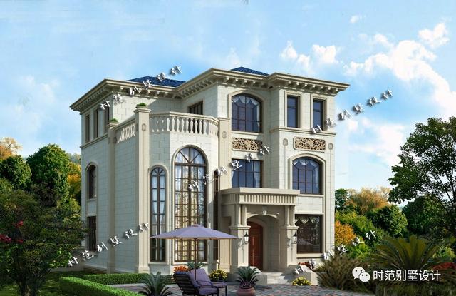 三層高檔別墅設(shè)計(jì)圖，造型宏偉高大，臥室多，享受悠閑精致的鄉(xiāng)村生活